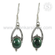 Grandiosity Gemstone Jewelry Green Malachite Earring Fast Shipping Online Sale Indian Silver Jewelry
